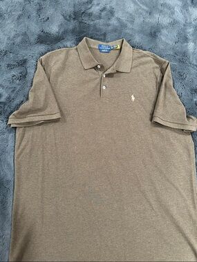 Polo by Ralph Lauren Men's Heather Brown Polo with Contrast Pony XXL